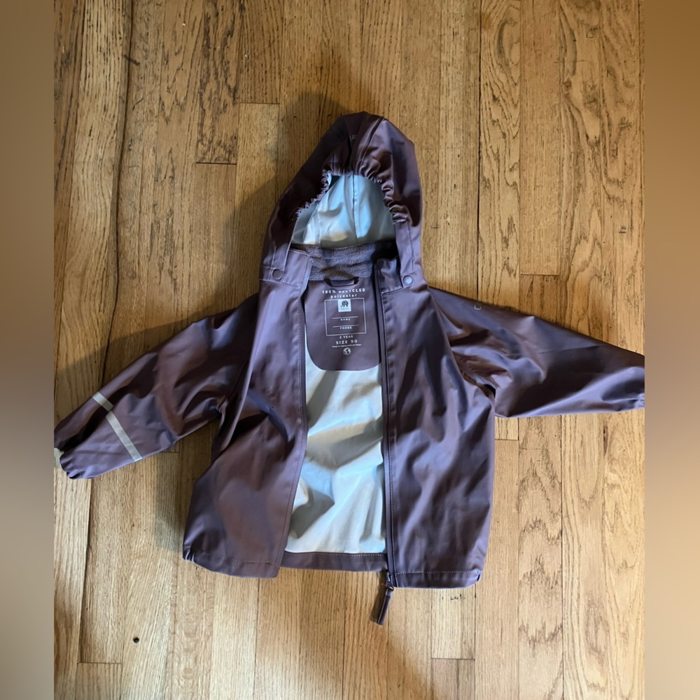 Purple toddler rain coat -size 2